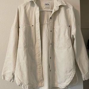 Zara off white shirt jacket